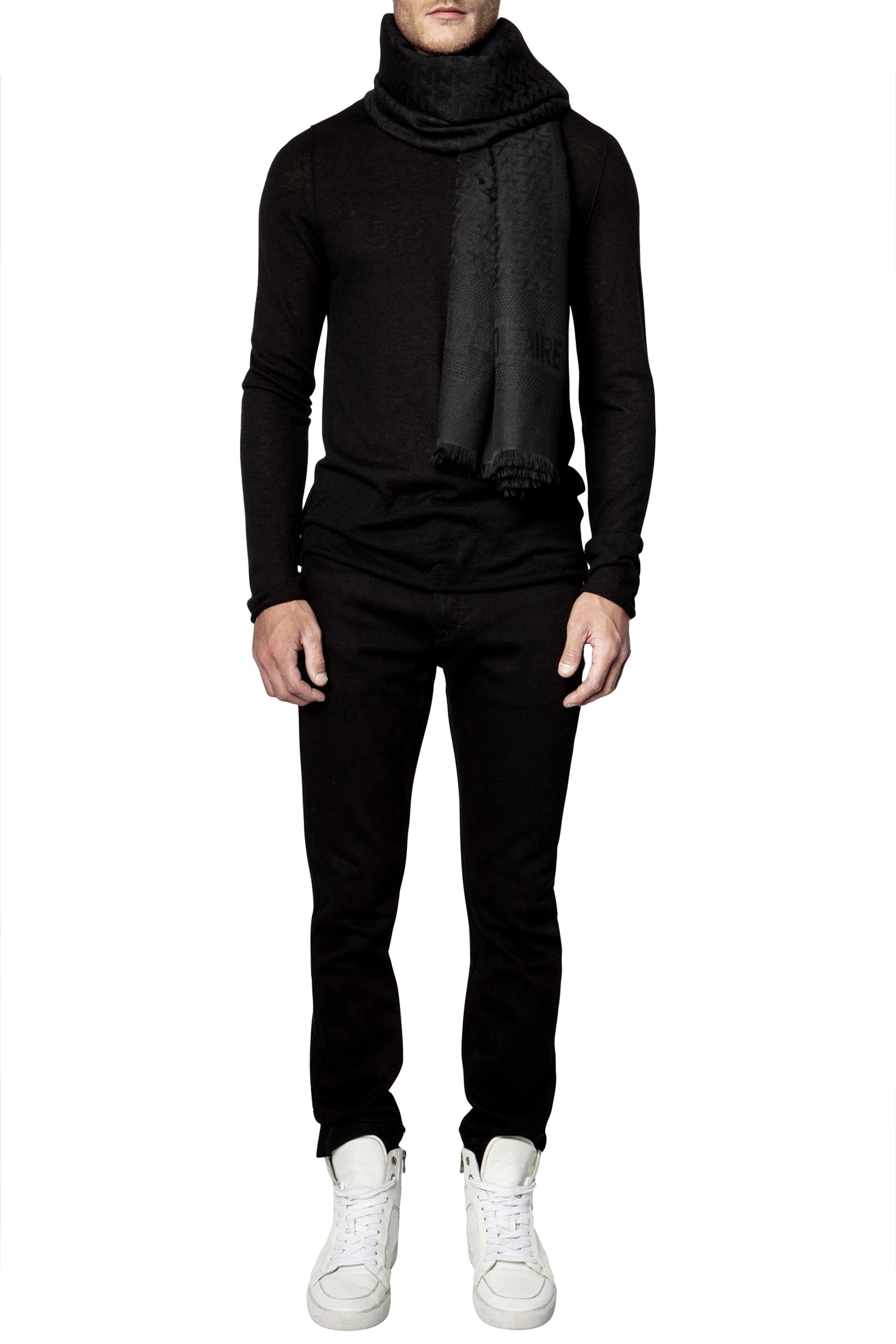 Foulard Glenn à logo " ZV" Initiale - Black