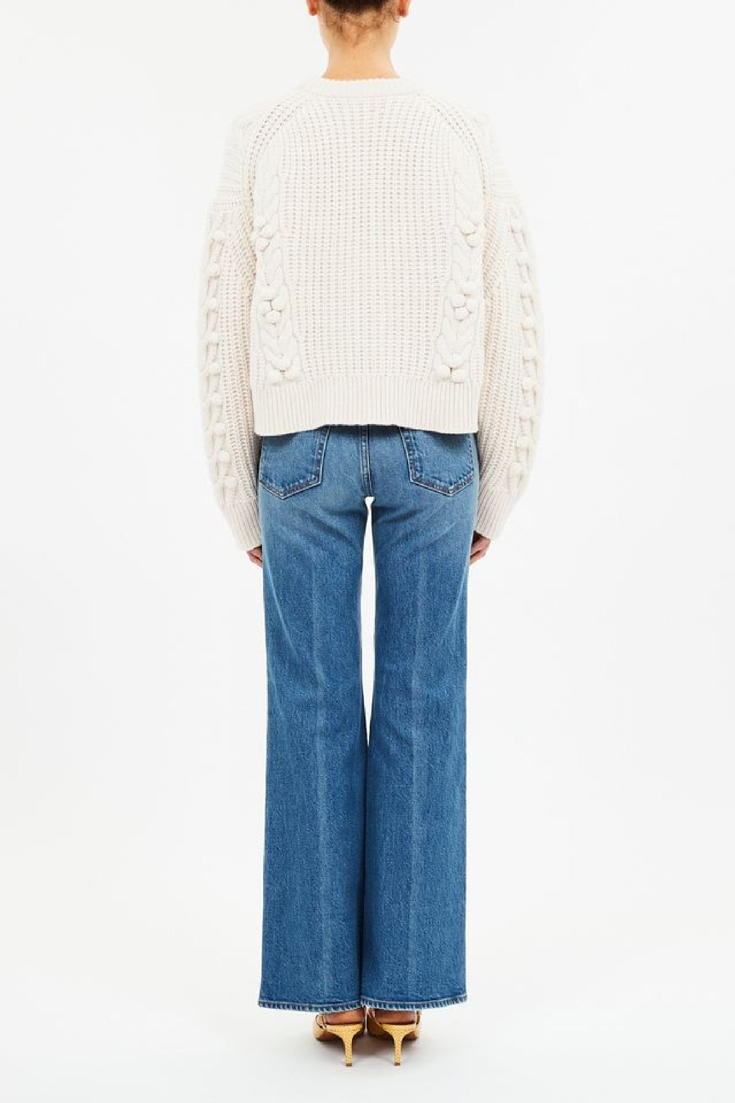 Pull Indra torsadé en laine - Alabaster