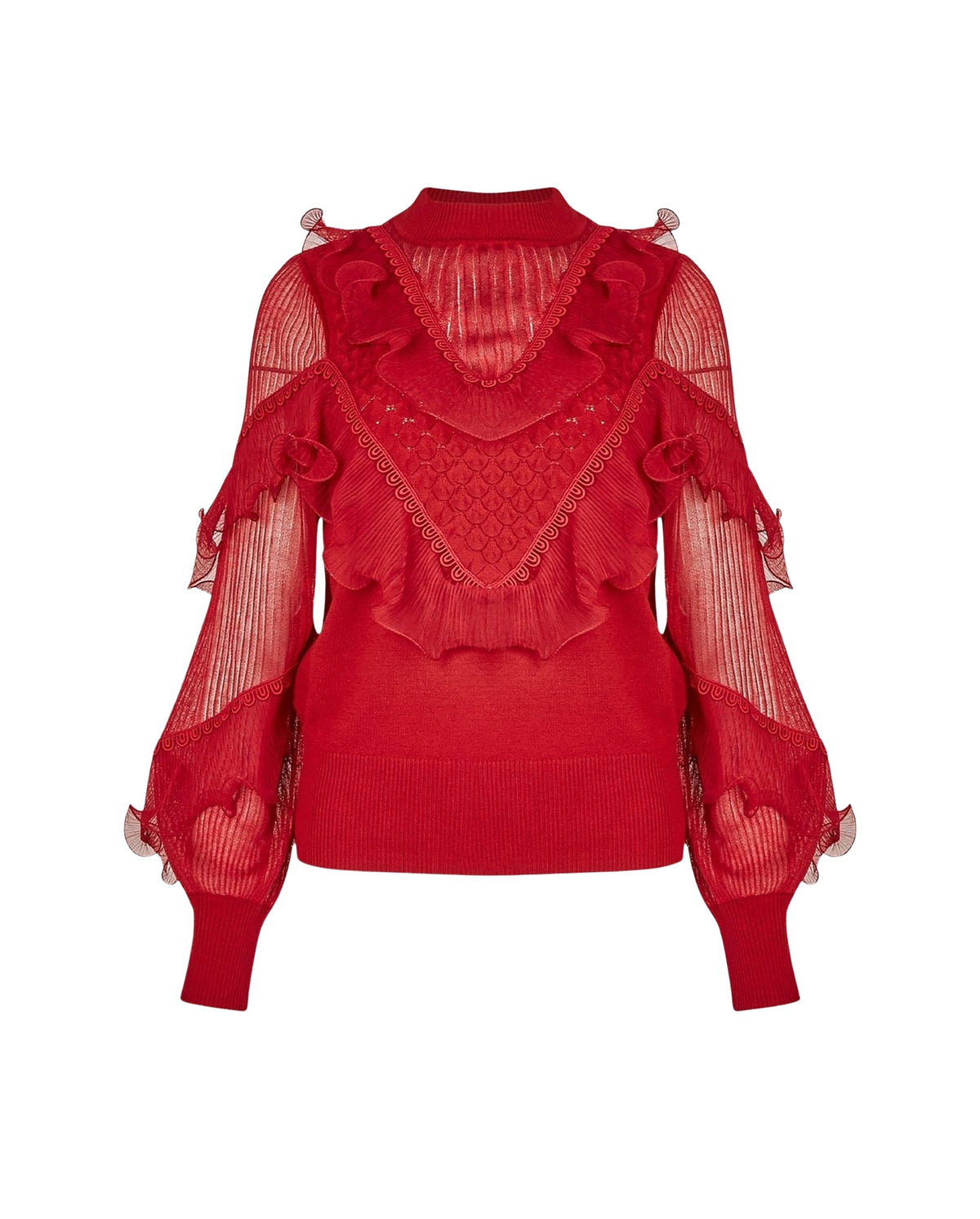 Pull Oeuvre à manches longues - Poppy Red