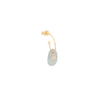 Mono boucle d'oreille Orso en or jaune avec diamant - Aigue marine & Diamant