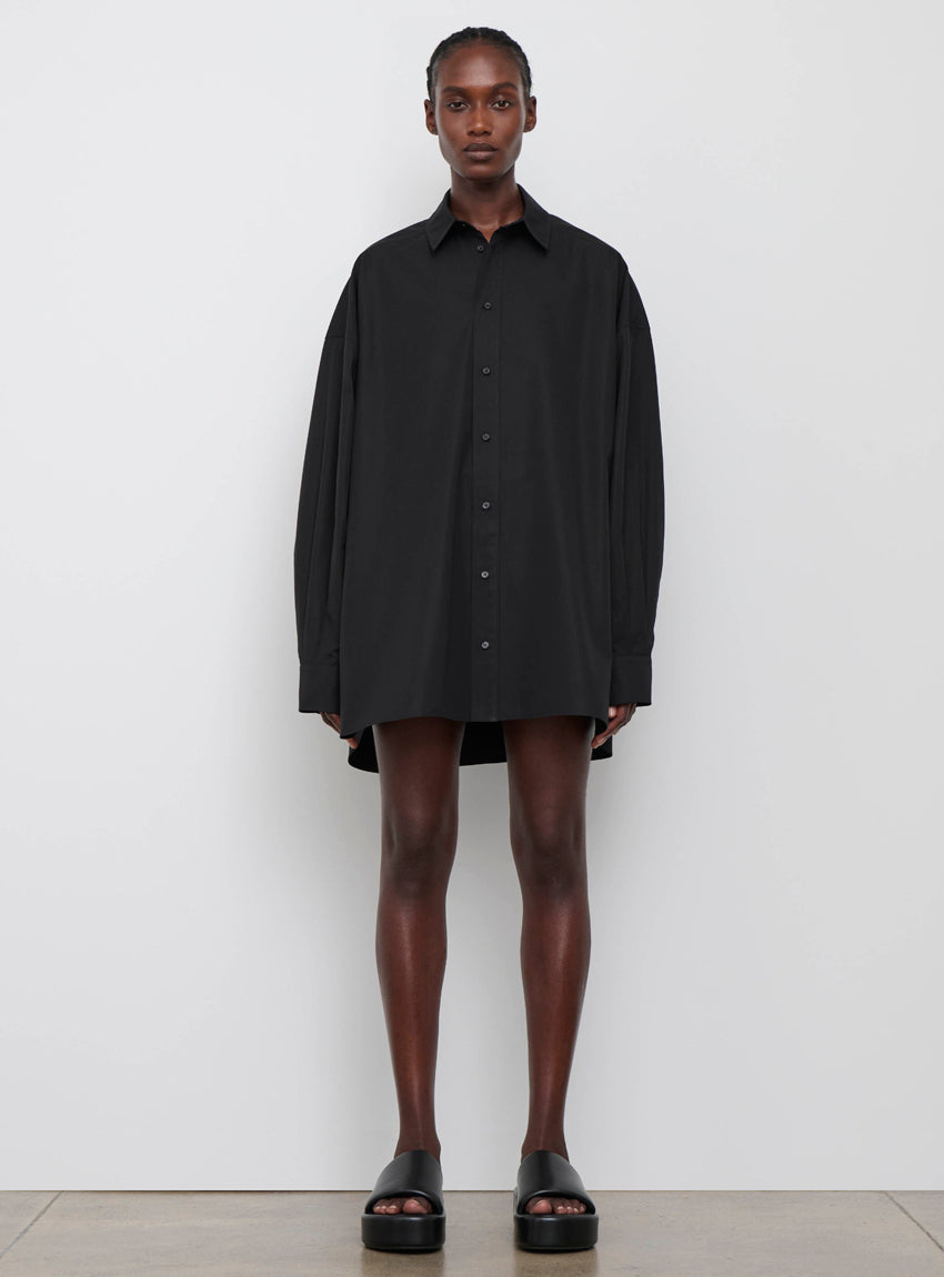 Oversize Shirt Dress Mini - Black