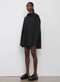 Oversize Shirt Dress Mini - Black