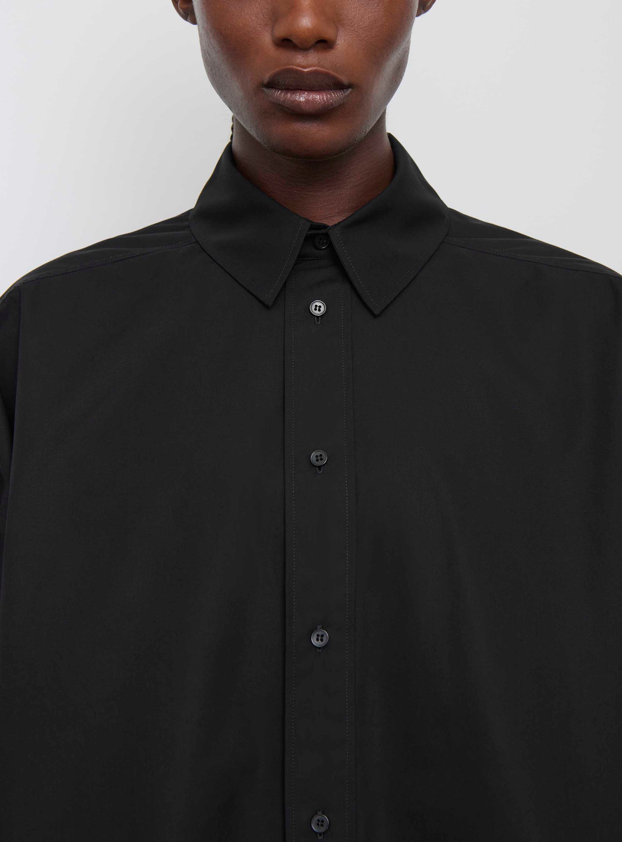 Oversize Shirt Dress Mini - Black