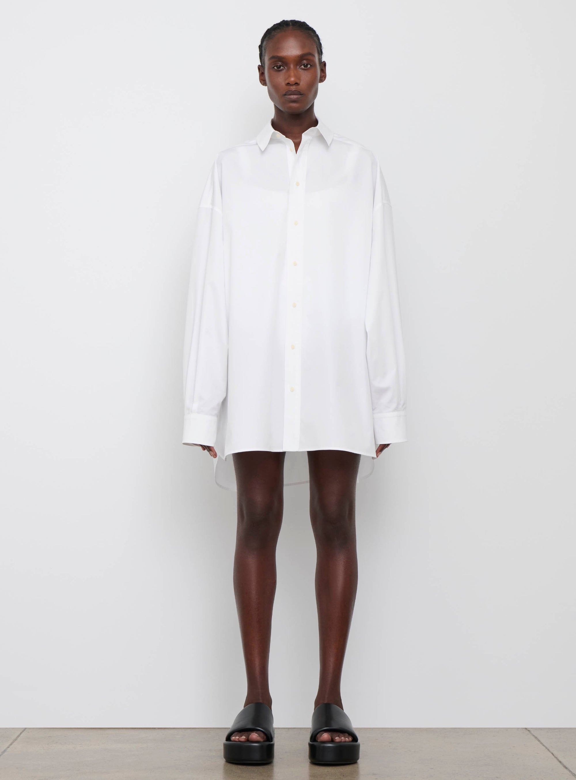 Oversize Shirt Dress Mini - White