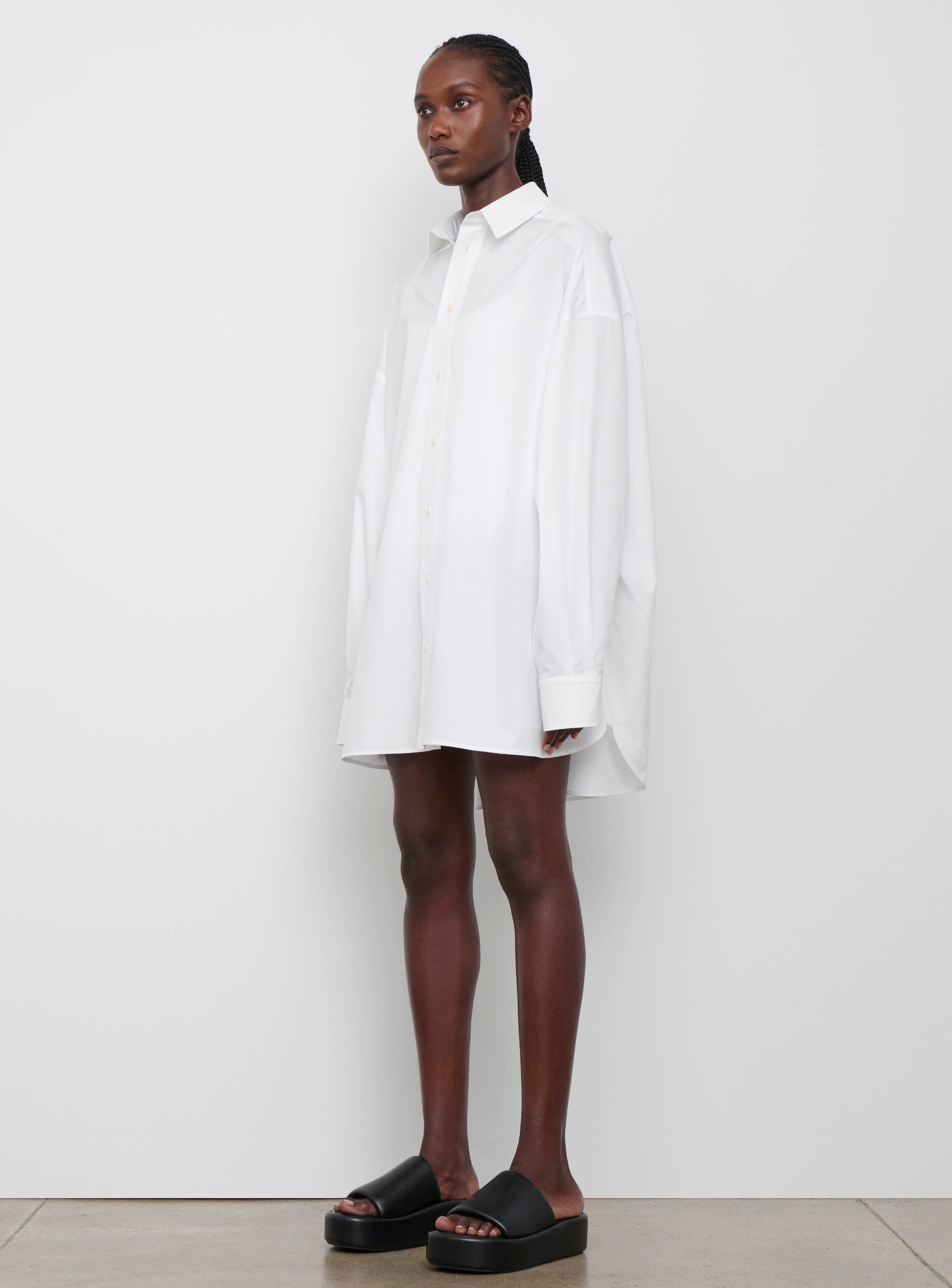 Oversize Shirt Dress Mini - White