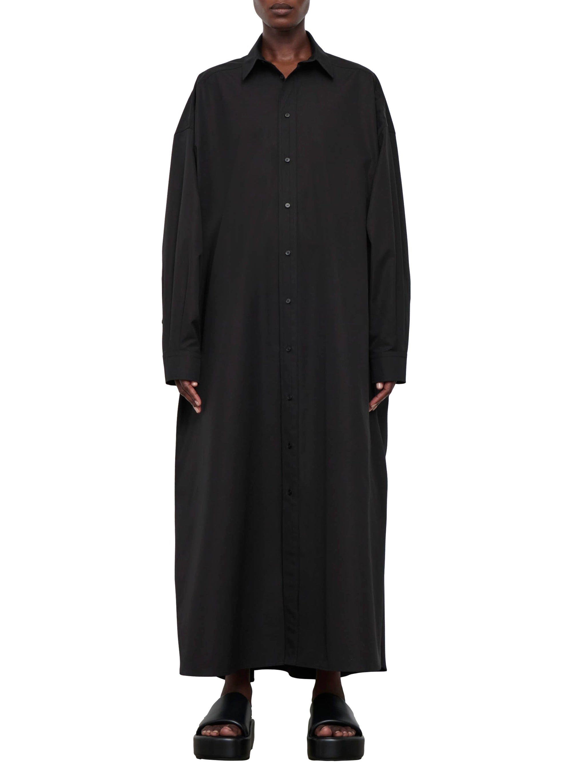 Oversize Shirt Dress - Black