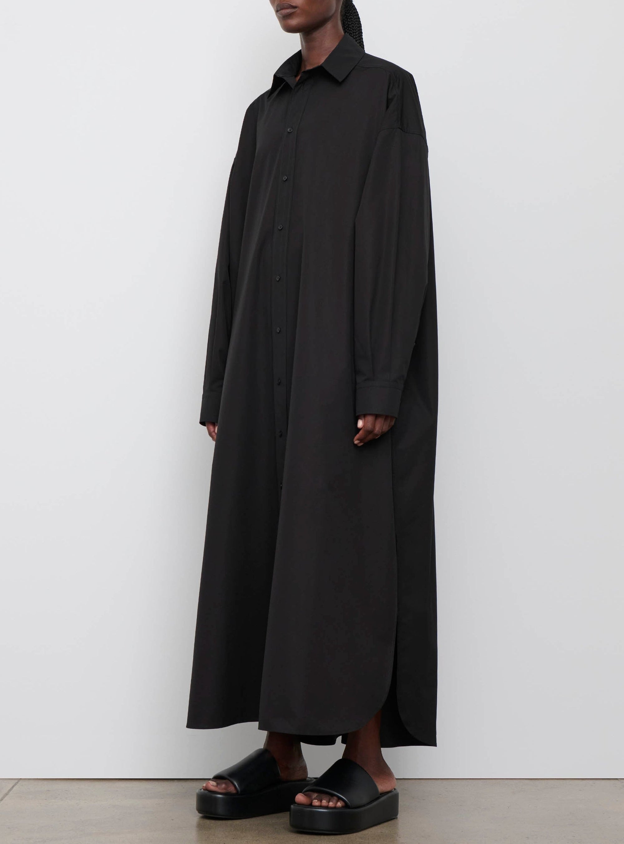 Oversize Shirt Dress - Black