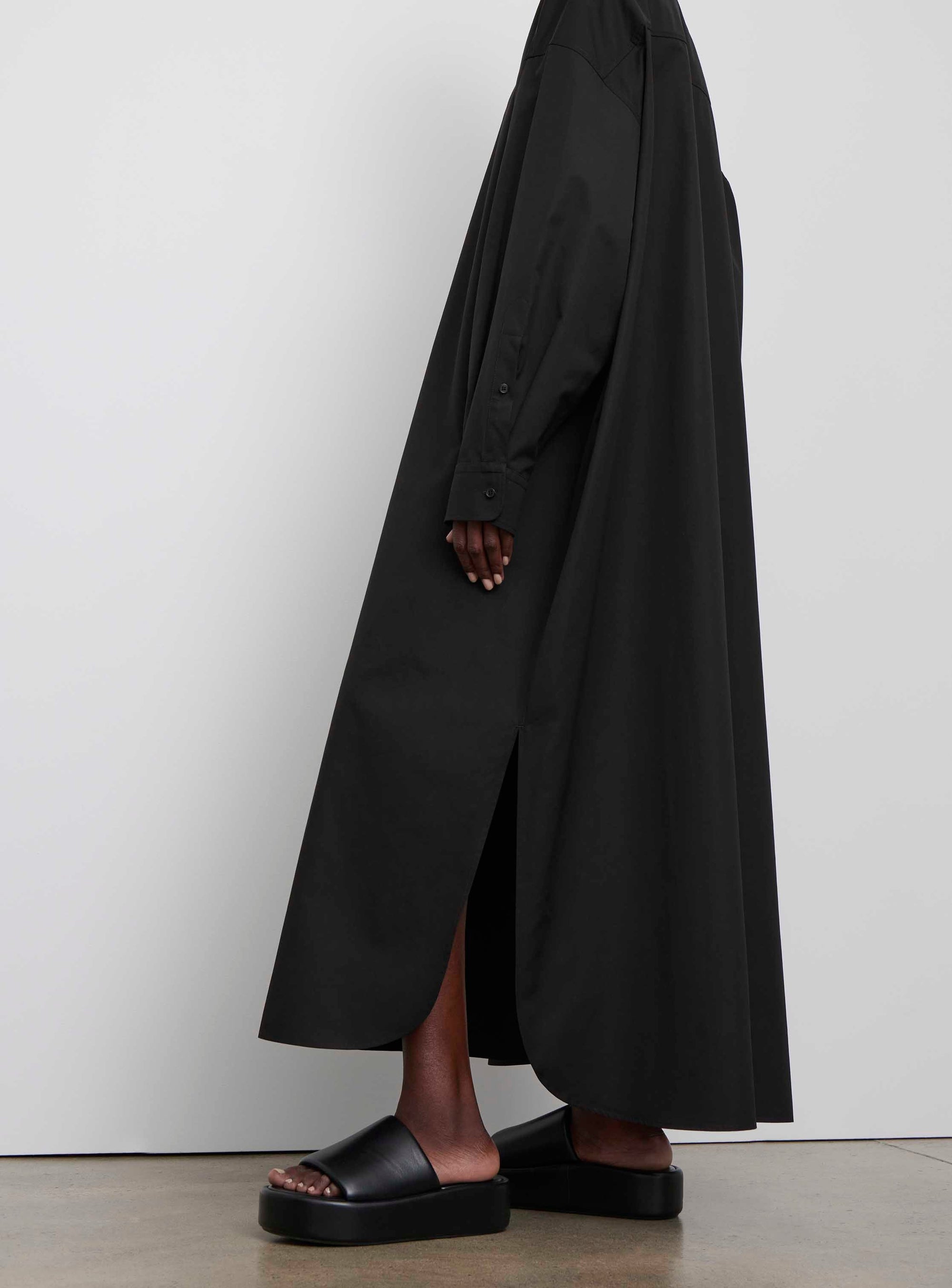 Oversize Shirt Dress - Black