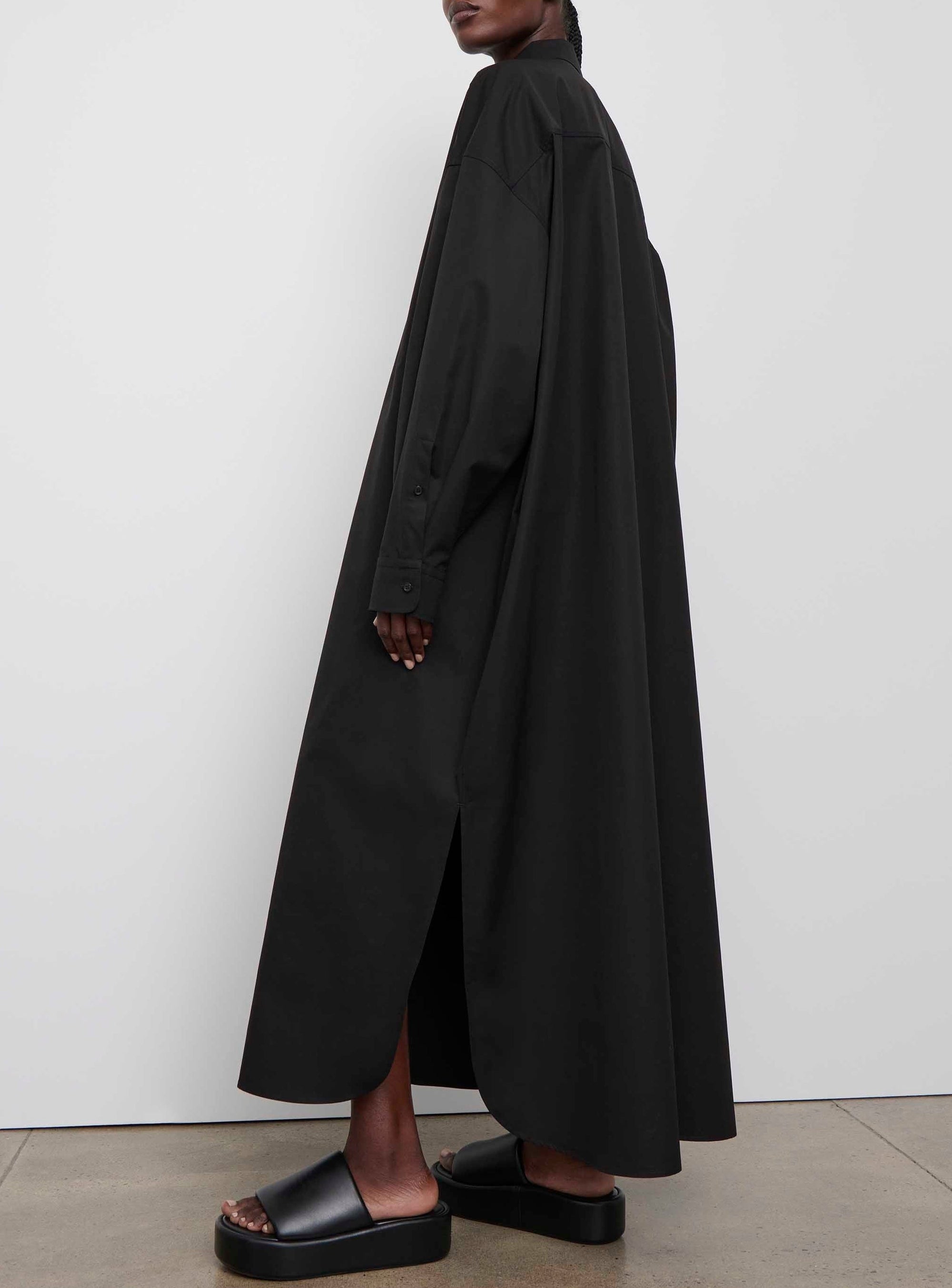 Oversize Shirt Dress - Black