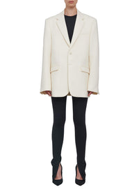 Oversized single-breasted wool blazer - Off White
