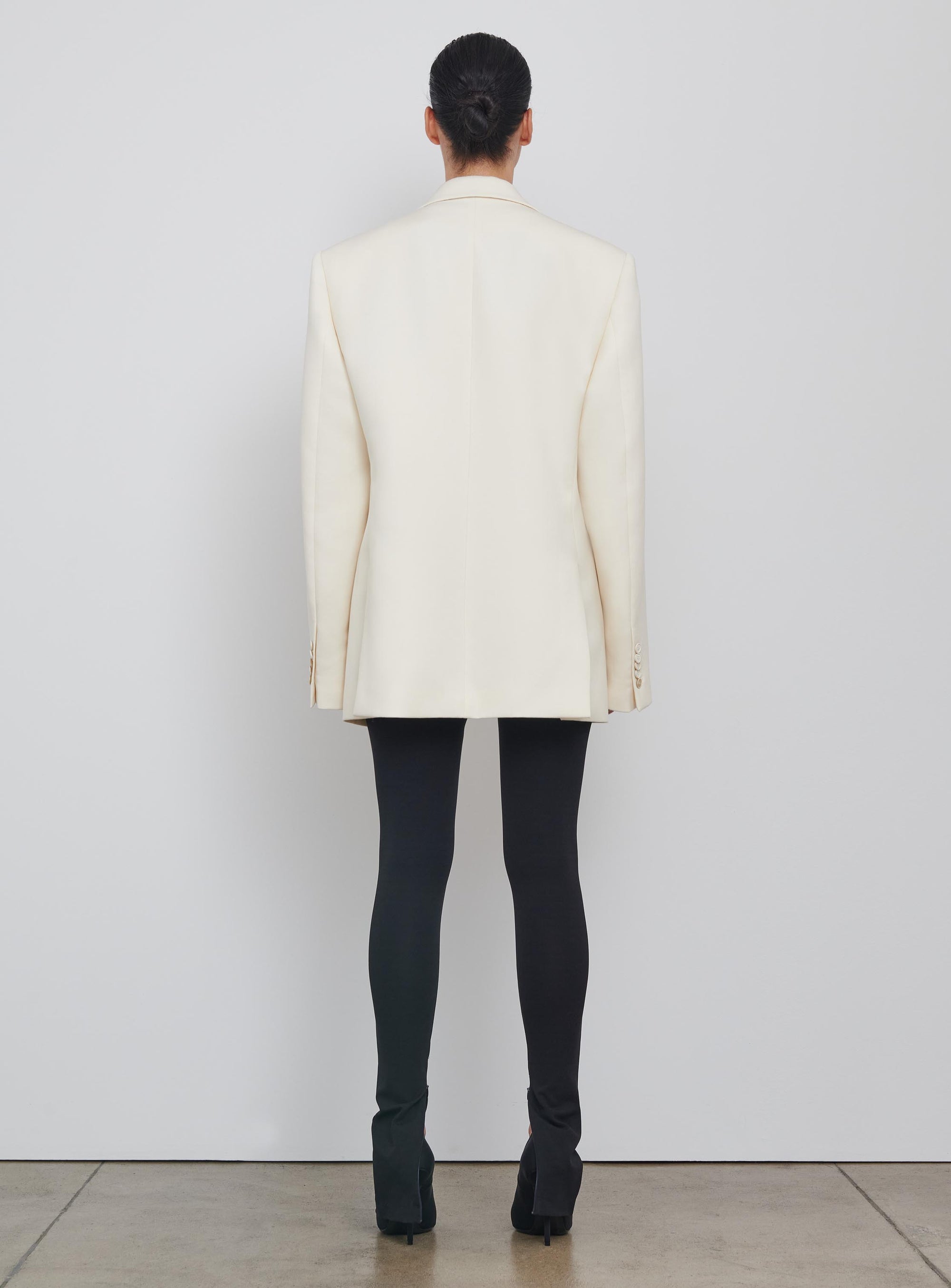 Oversized single-breasted wool blazer - Off White