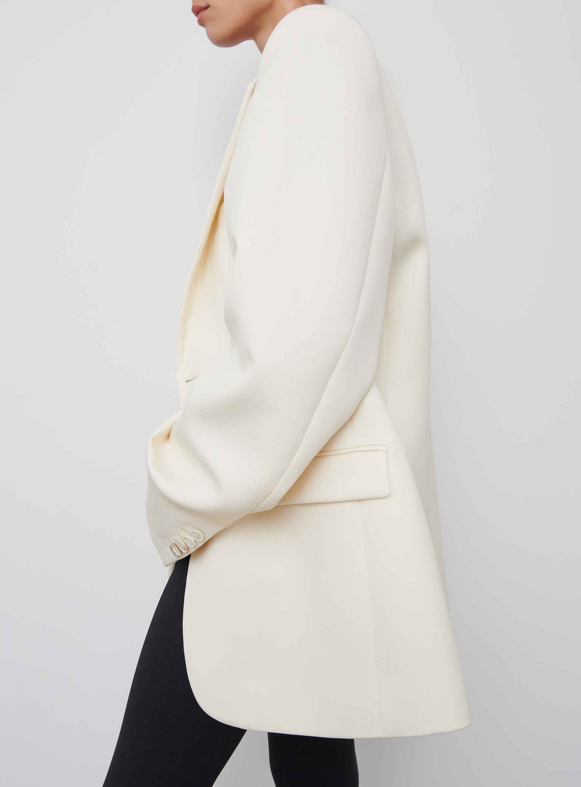 Oversized single-breasted wool blazer - Off White
