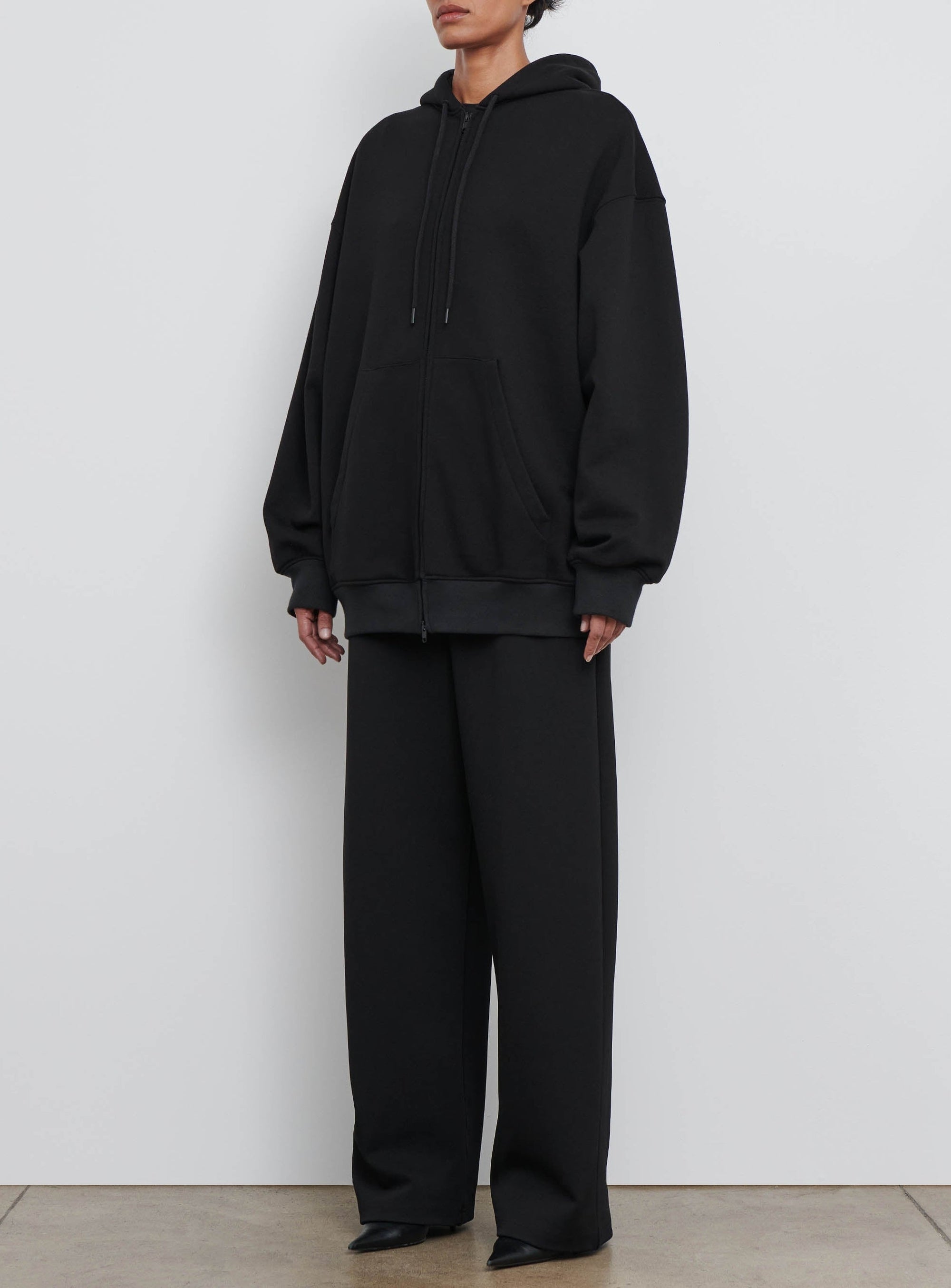 Oversize Zip Hoodie - Black