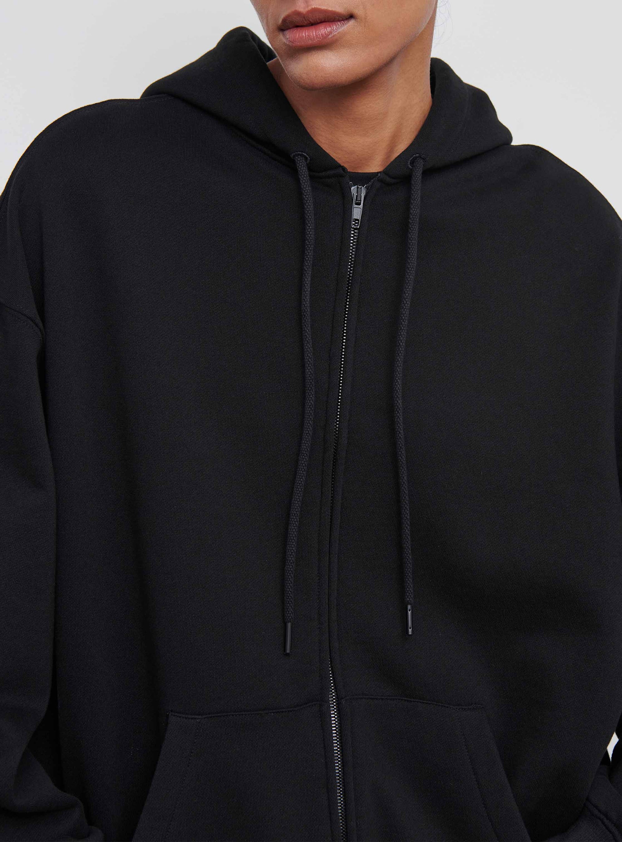 Oversize Zip Hoodie - Black