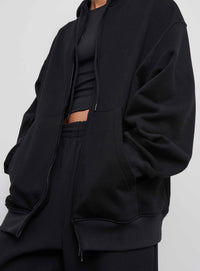 Oversize Zip Hoodie - Black