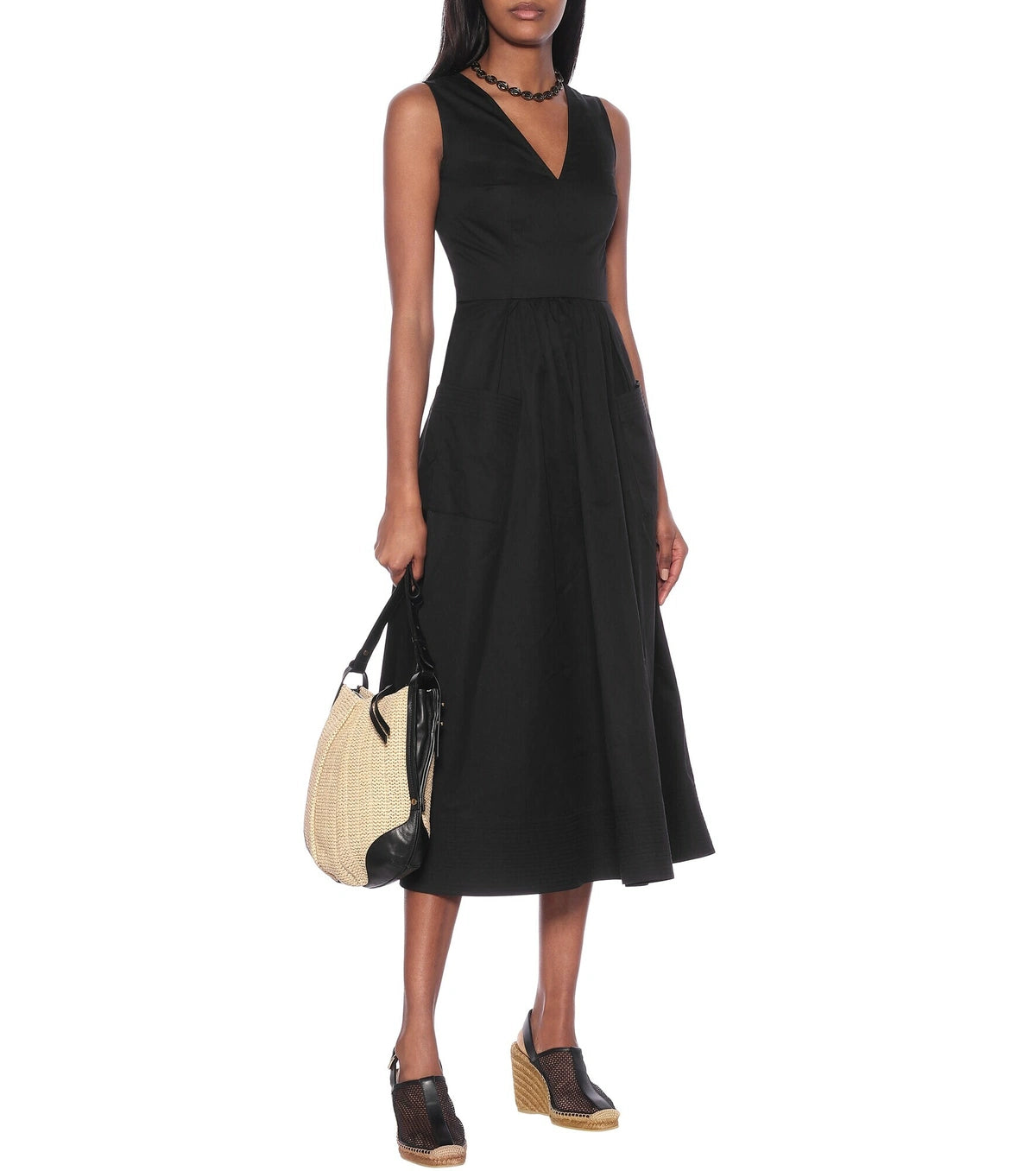Sandales Dakori compensées 90 en cuir - Black Intense