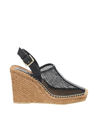 Sandales Dakori compensées 90 en cuir - Black Intense