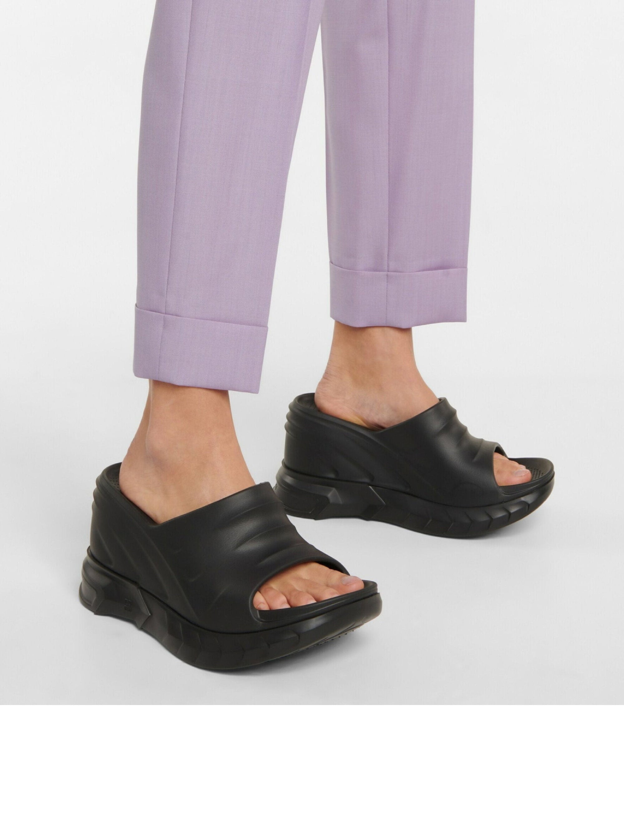 MARSHMALLOW SLIDER WEDGE SANDALS
