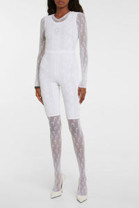 Combinaison en tricot lunar pointelle - Optic White