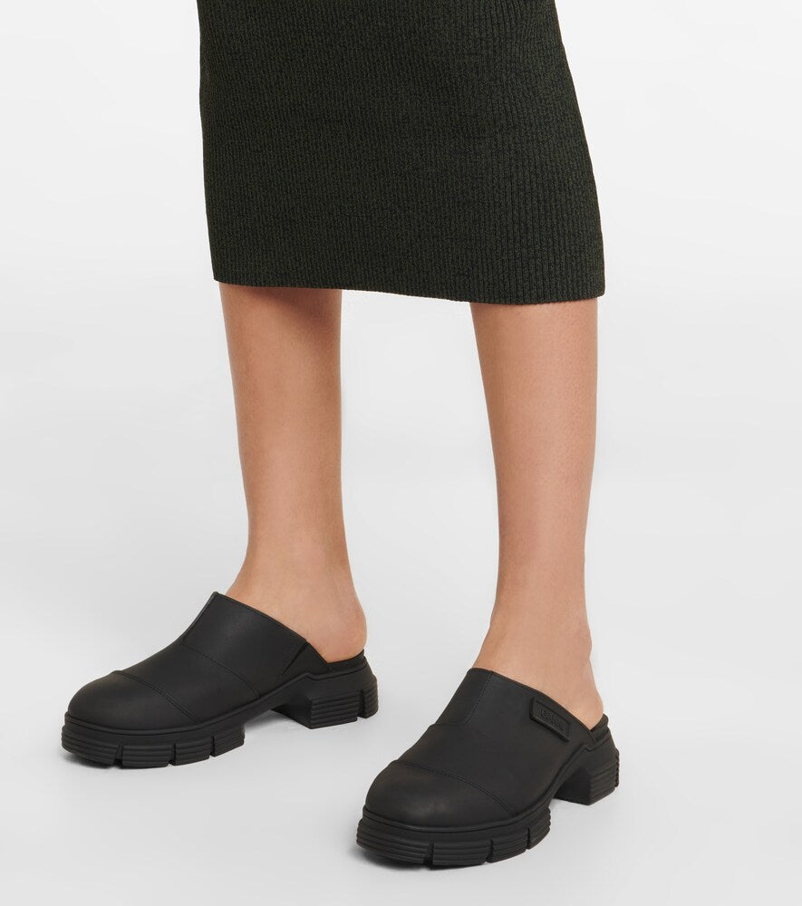 Mules City à talons - Black