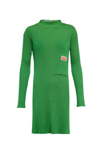Robe ajustée et évasée unie - Grass Green