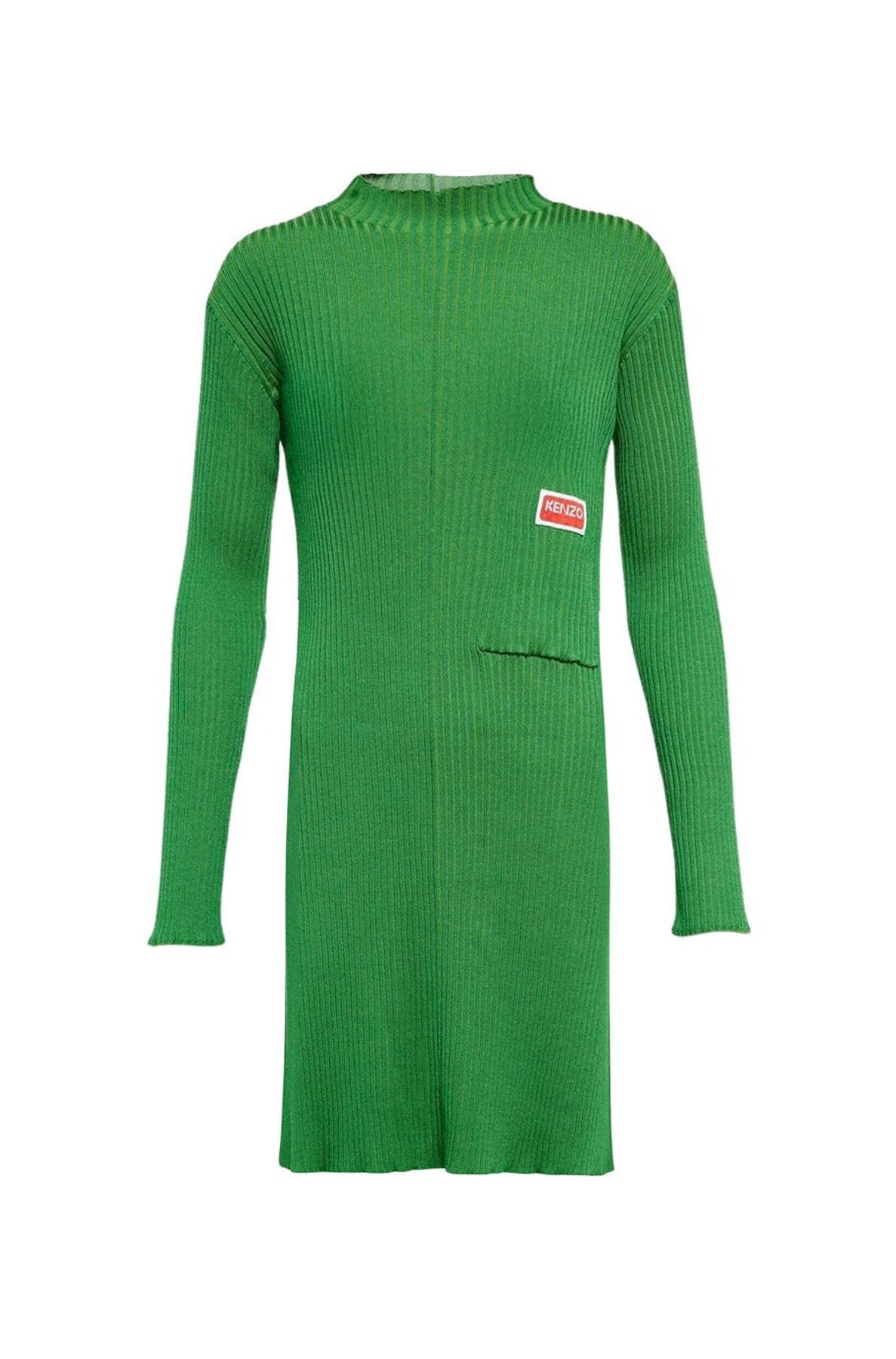 Robe ajustée et évasée unie - Grass Green