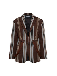 BROWN STRIPES LE MANTEAU FILU