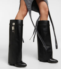 Bottes Shark Lock Biker 85 en cuir grainé - Black