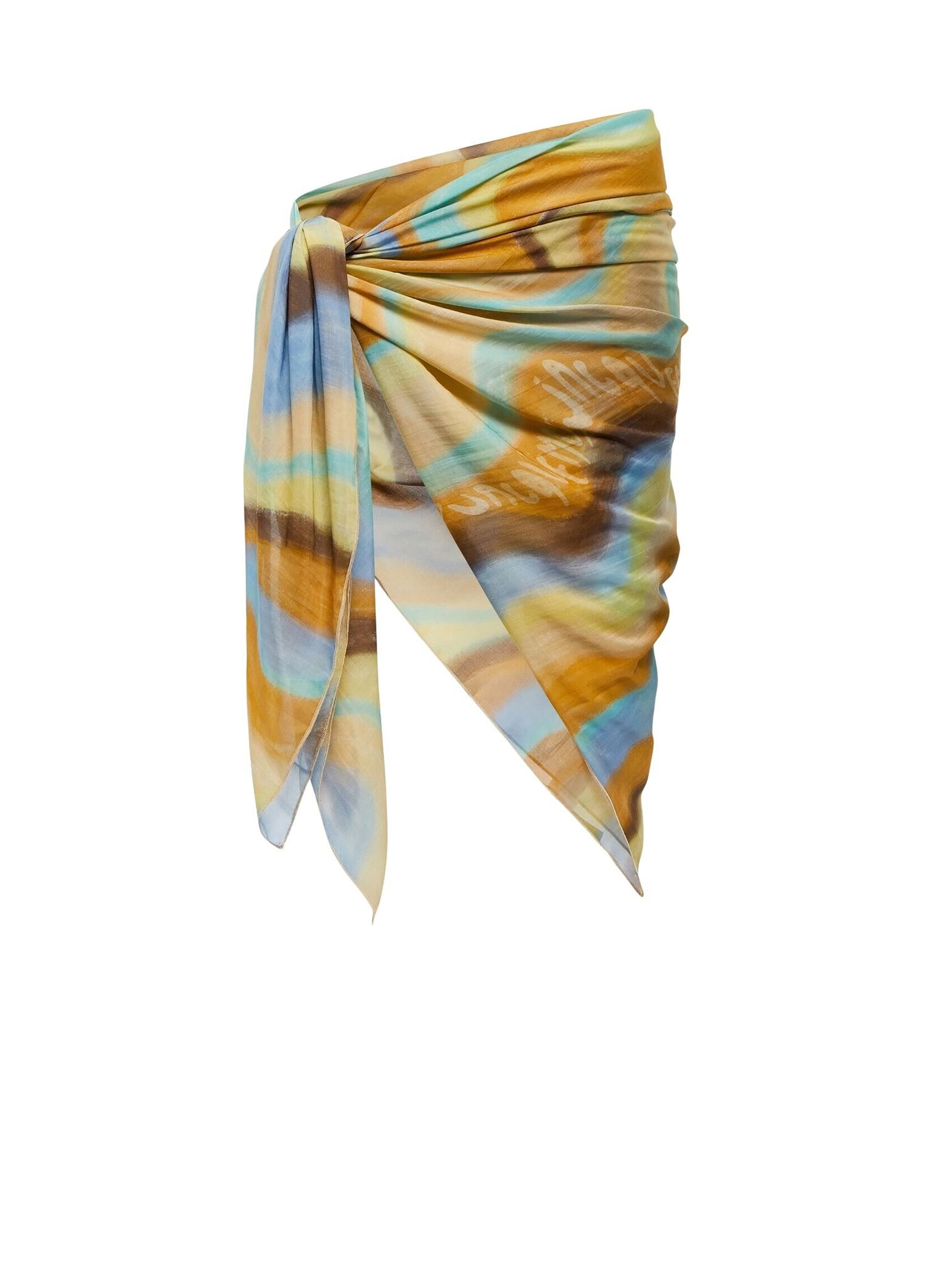 Foulard Lamba à motif coloré - Print Blue Waves Stripes