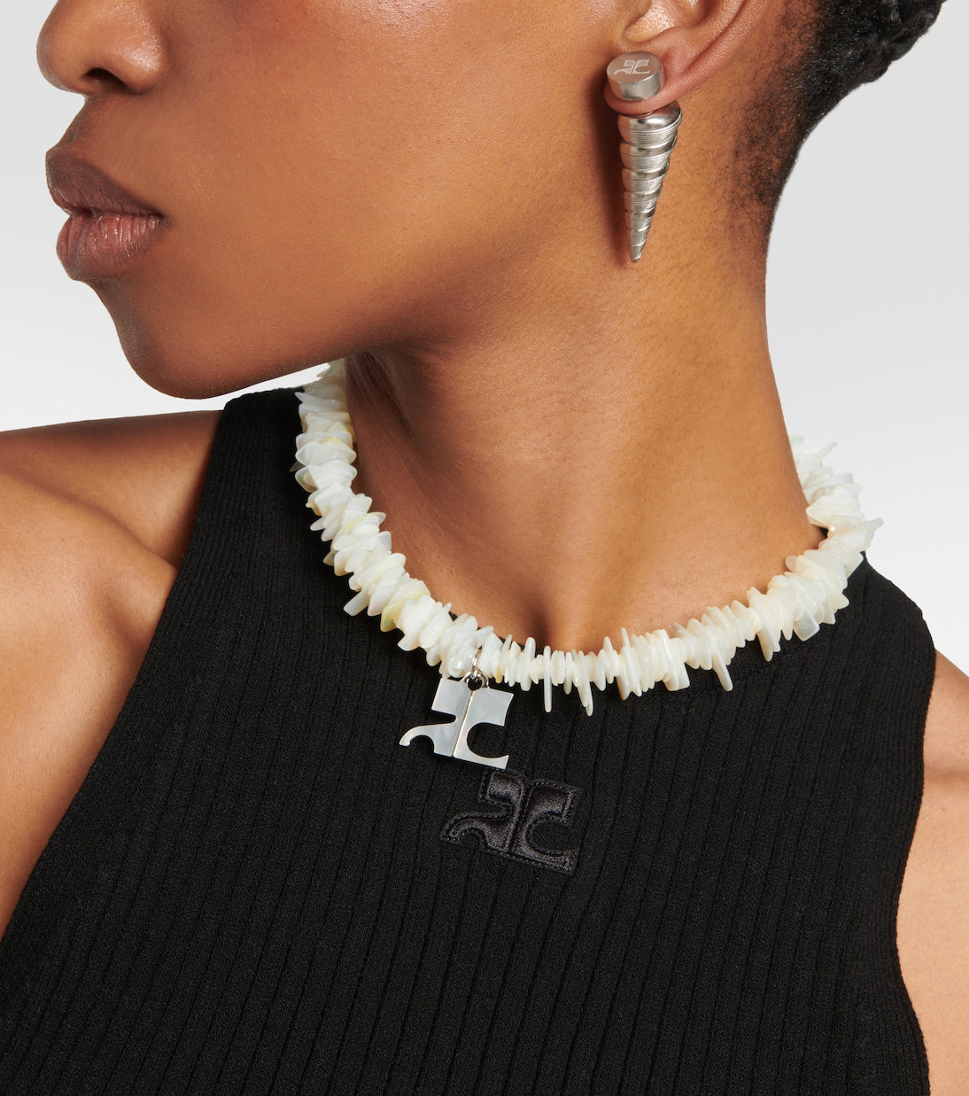9pcs RELIQUAT 120€ / Puces d'oreilles petites shell en laiton - Argent vielli