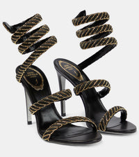 Sandales à talons Cleopatra 105 à strass en satin - Nero & Sunshine