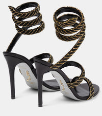 Sandales à talons Cleopatra 105 à strass en satin - Nero & Sunshine