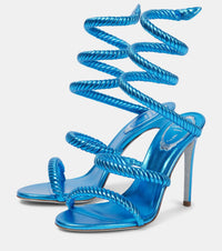 Sandales à talons Cleopatra 105 en cuir - Bluette