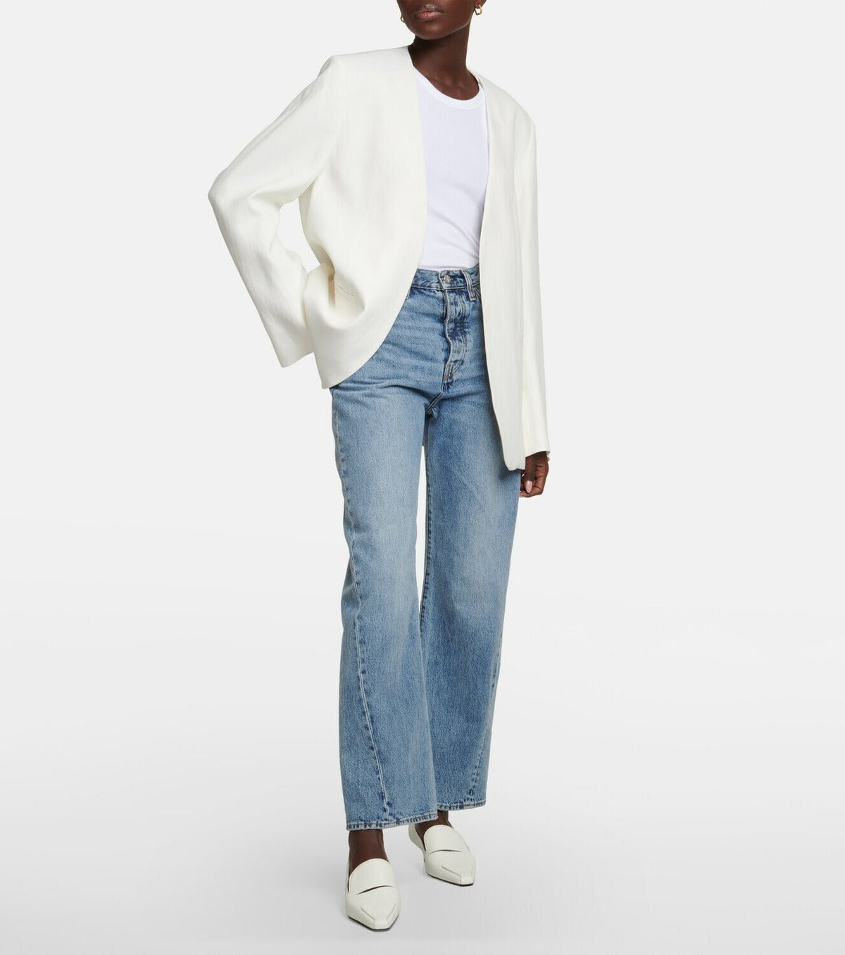 Escarpins à découpes 50 en cuir - Off White