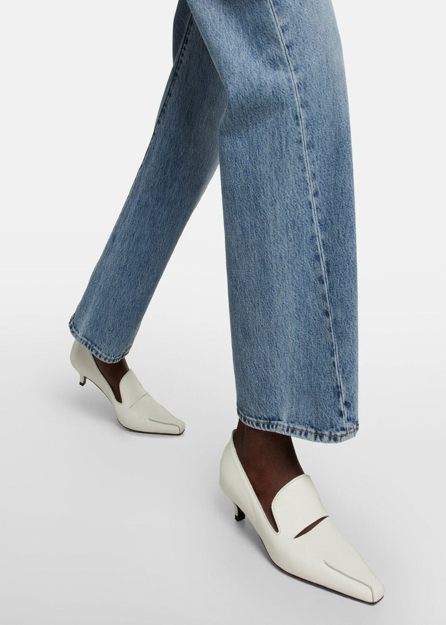 Escarpins à découpes 50 en cuir - Off White