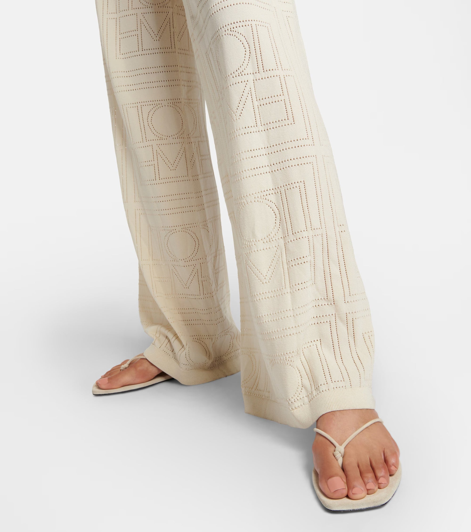 The Knots flat leather sandals - Off White