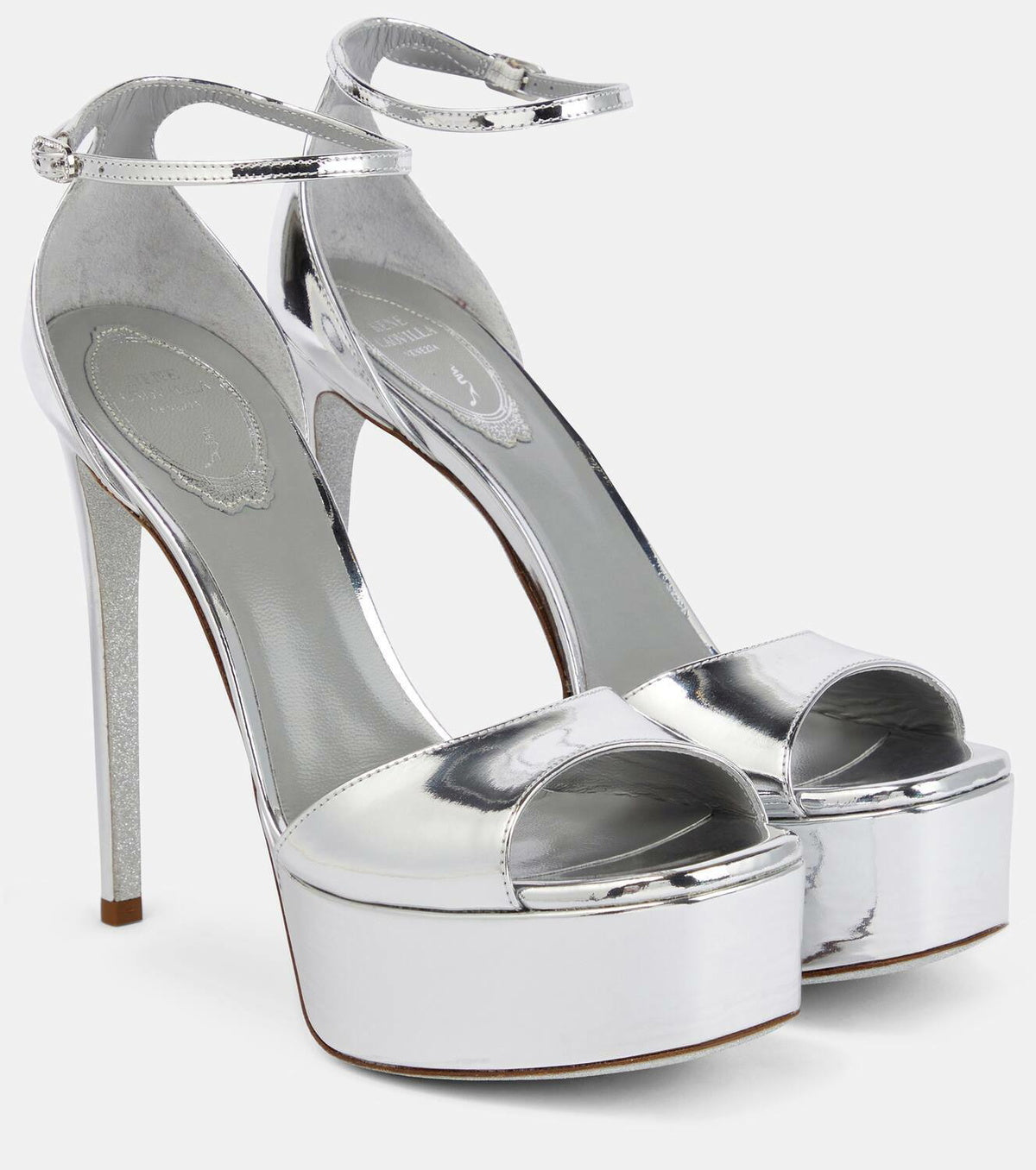 Sandales à plateforme Anastasia 130 en cuir - Argento