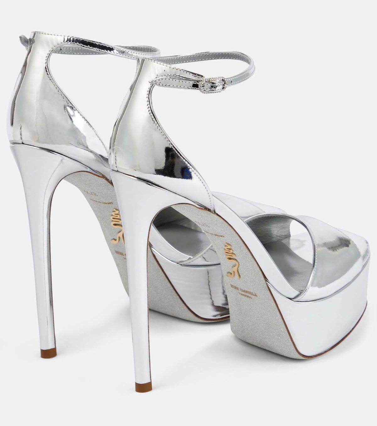 Sandales à plateforme Anastasia 130 en cuir - Argento