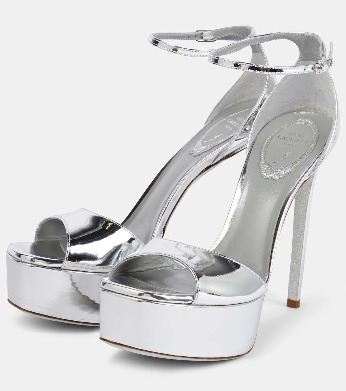 Sandales à plateforme Anastasia 130 en cuir - Argento