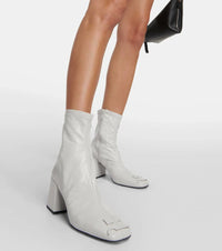 1pcs RELIQUAT 220€ / Bottines héritage en cuir - Groseille foncé
