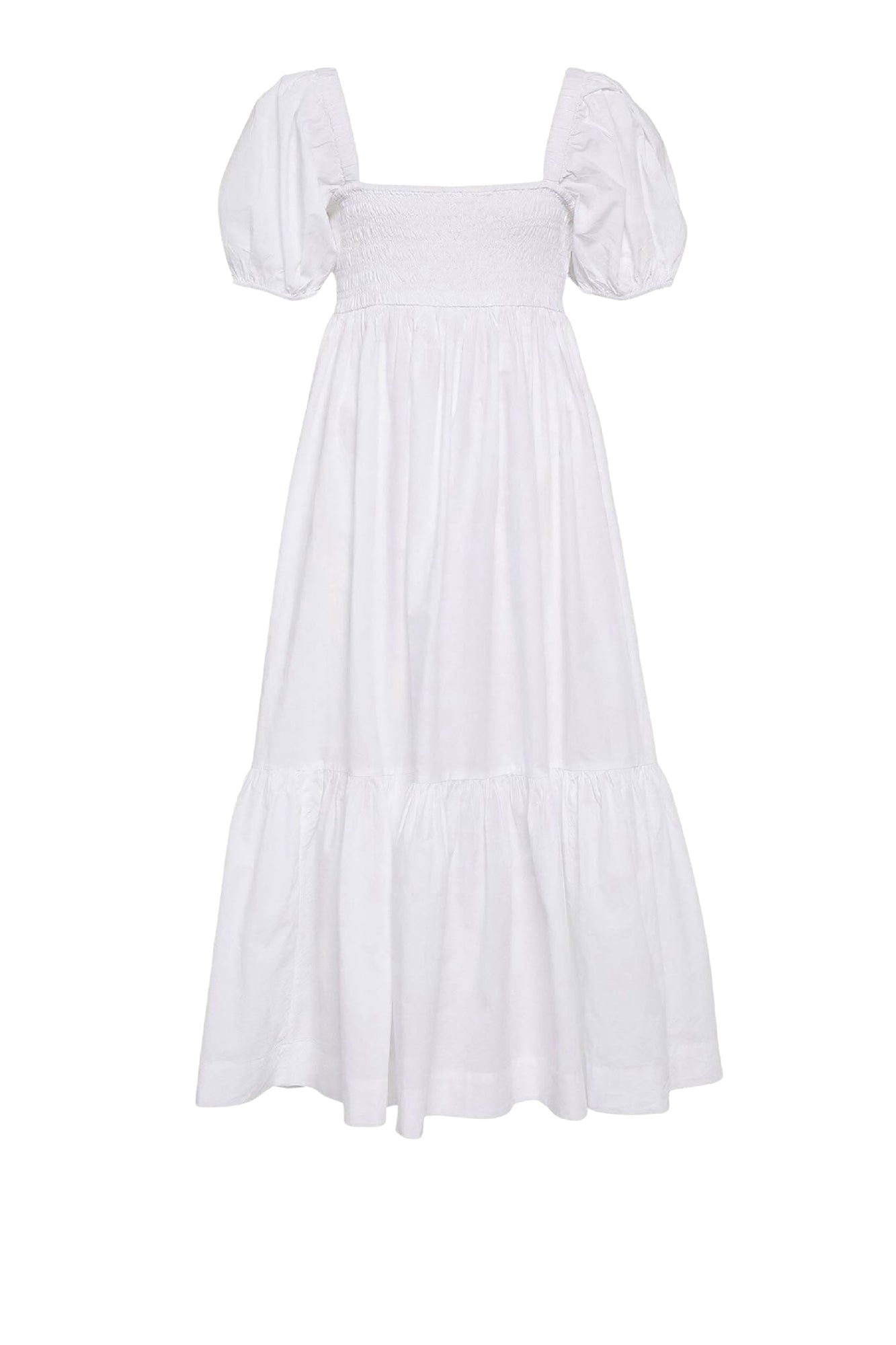 Smocked maxi dress - Bright White