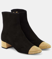 Bottines Bonne 40 à strass en daim - Nero & Sunshine