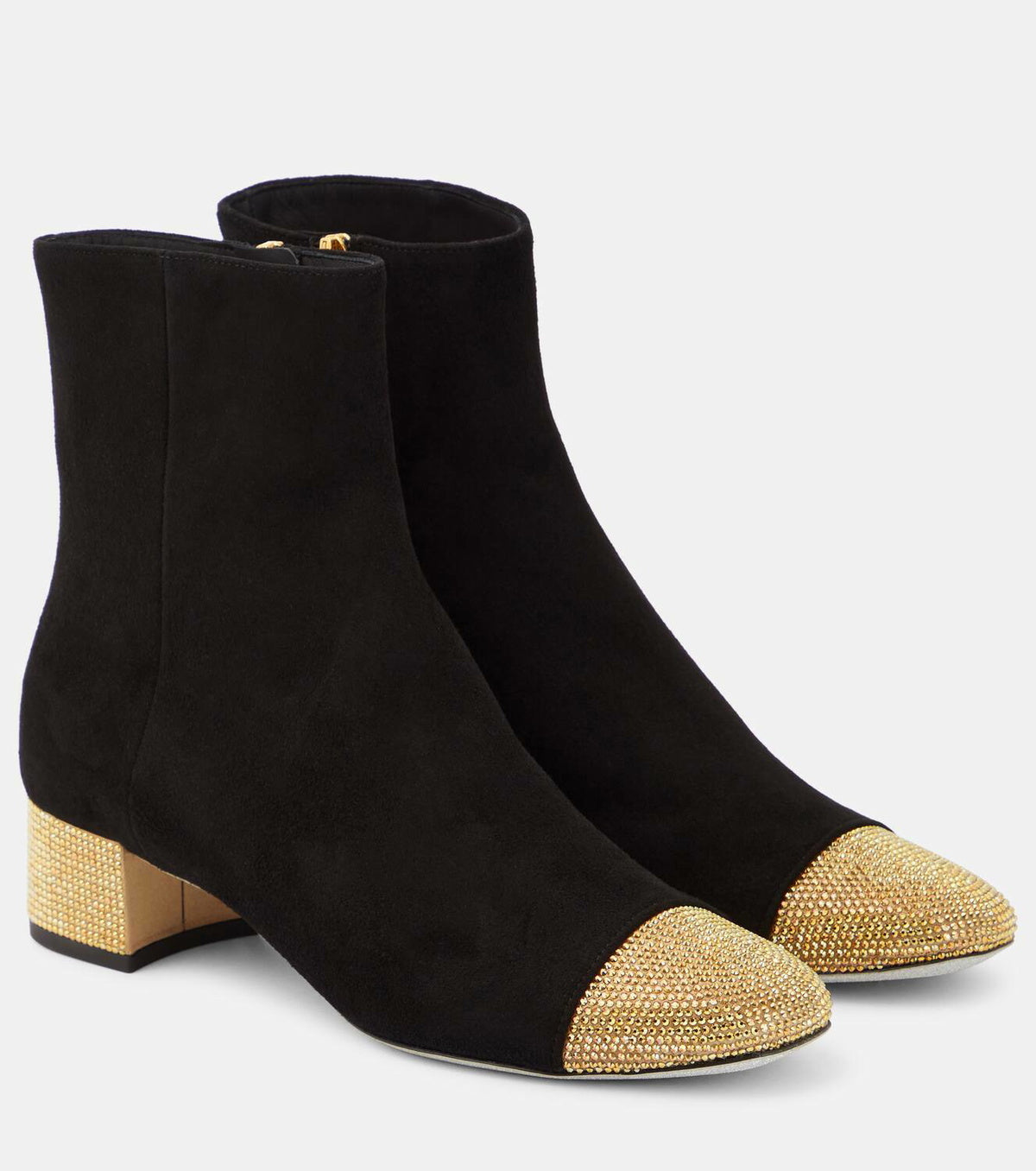 Bottines Bonne 40 à strass en daim - Nero & Sunshine