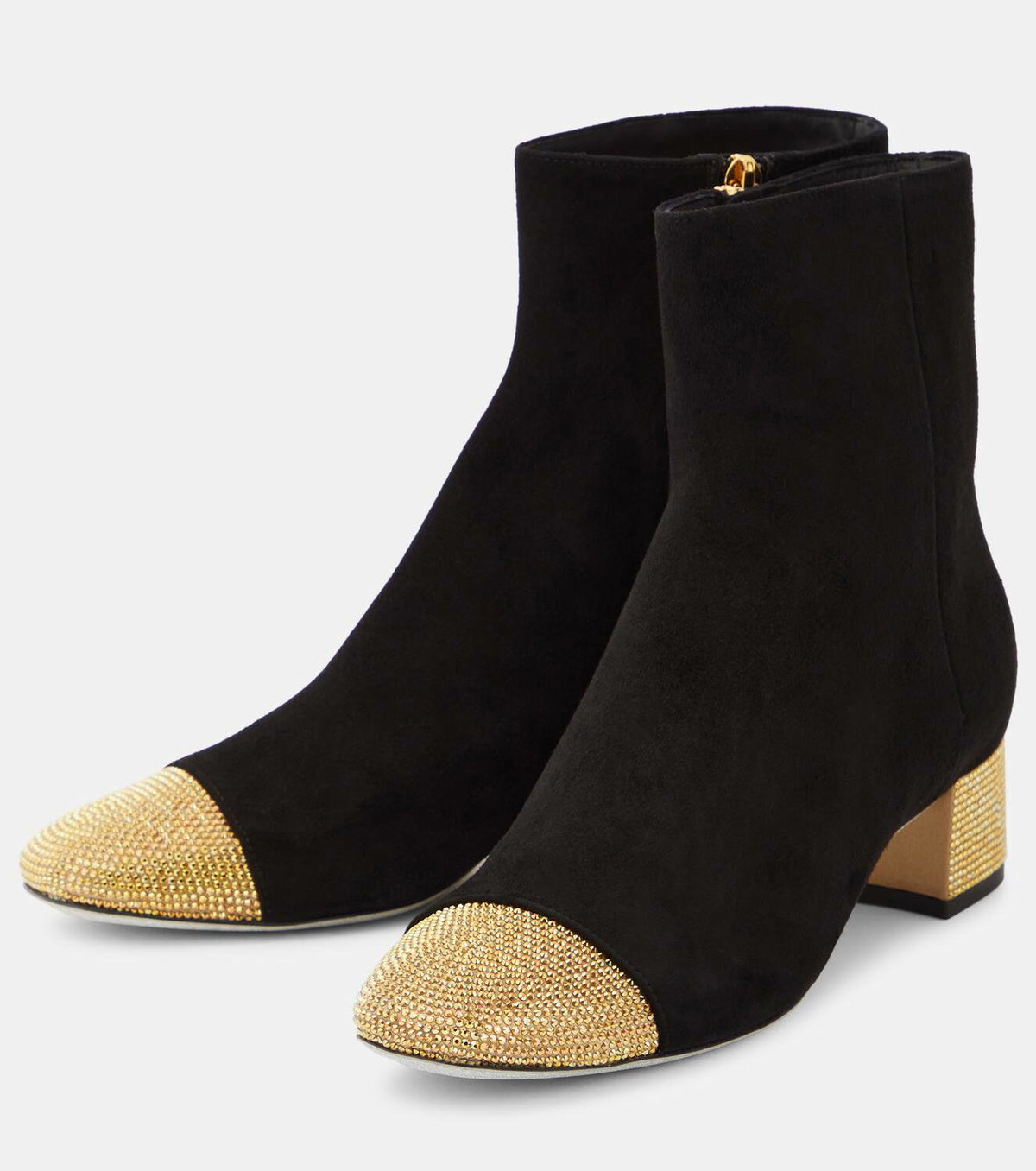 Bottines Bonne 40 à strass en daim - Nero & Sunshine