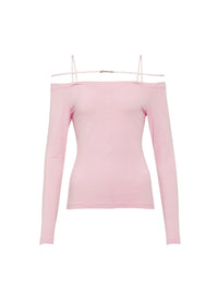 T-shirt Sierra transparent à épaules dénudées - Pink