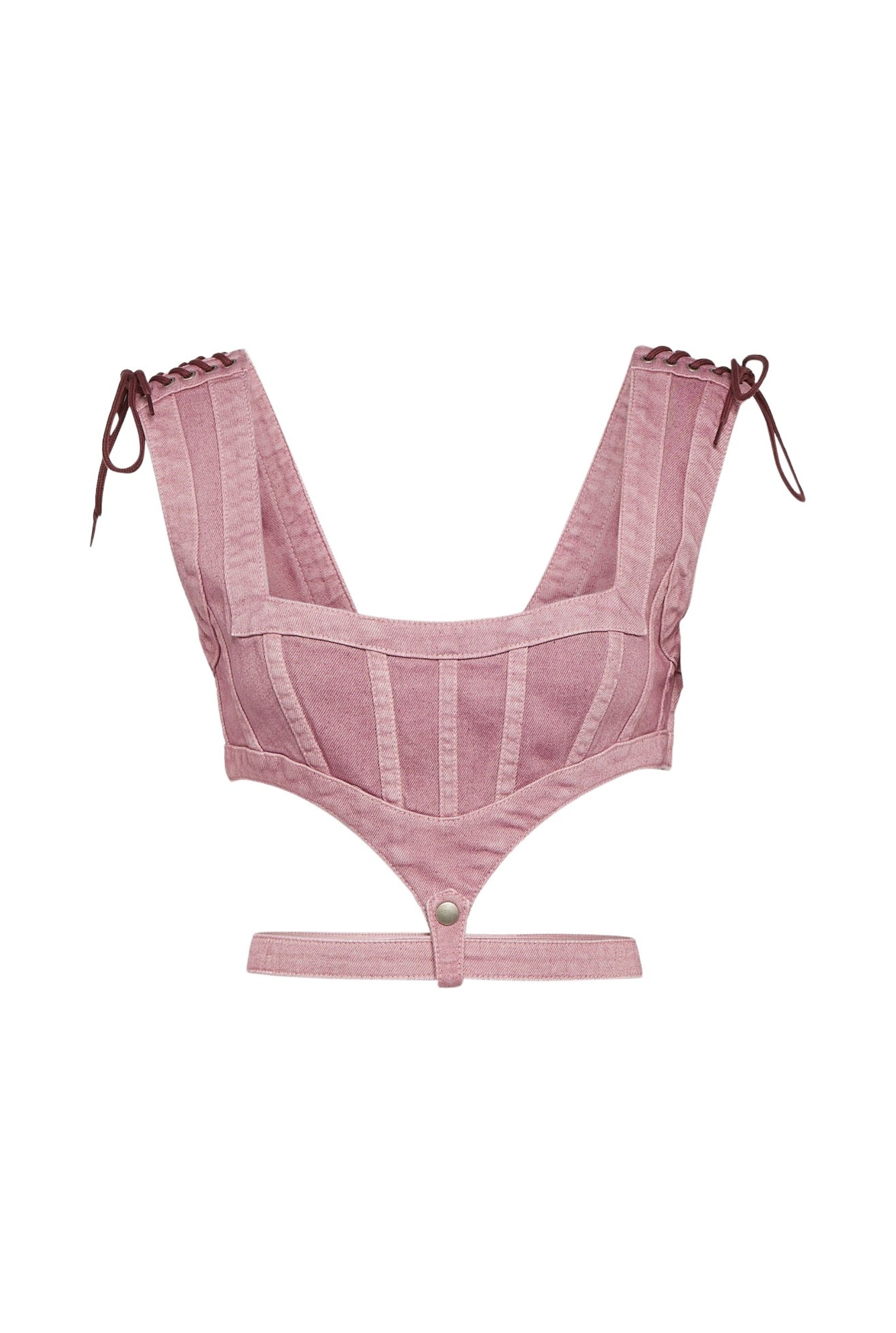 JPG x Knwls denim bra - Lilac