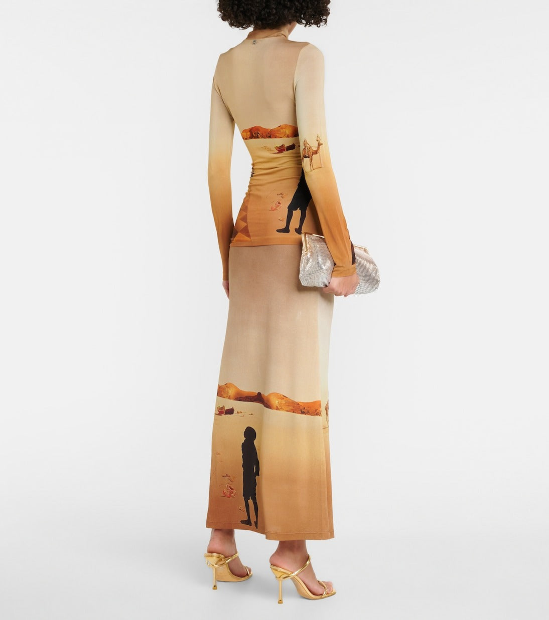 Printed high neck and long sleeve top - La Table Solaire