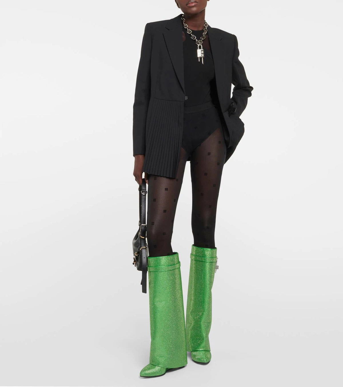 Shark Lock 90 Boots with Rhinestone - Absynthe Green