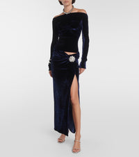 Top à manches longues en velours - Navy Poseidon