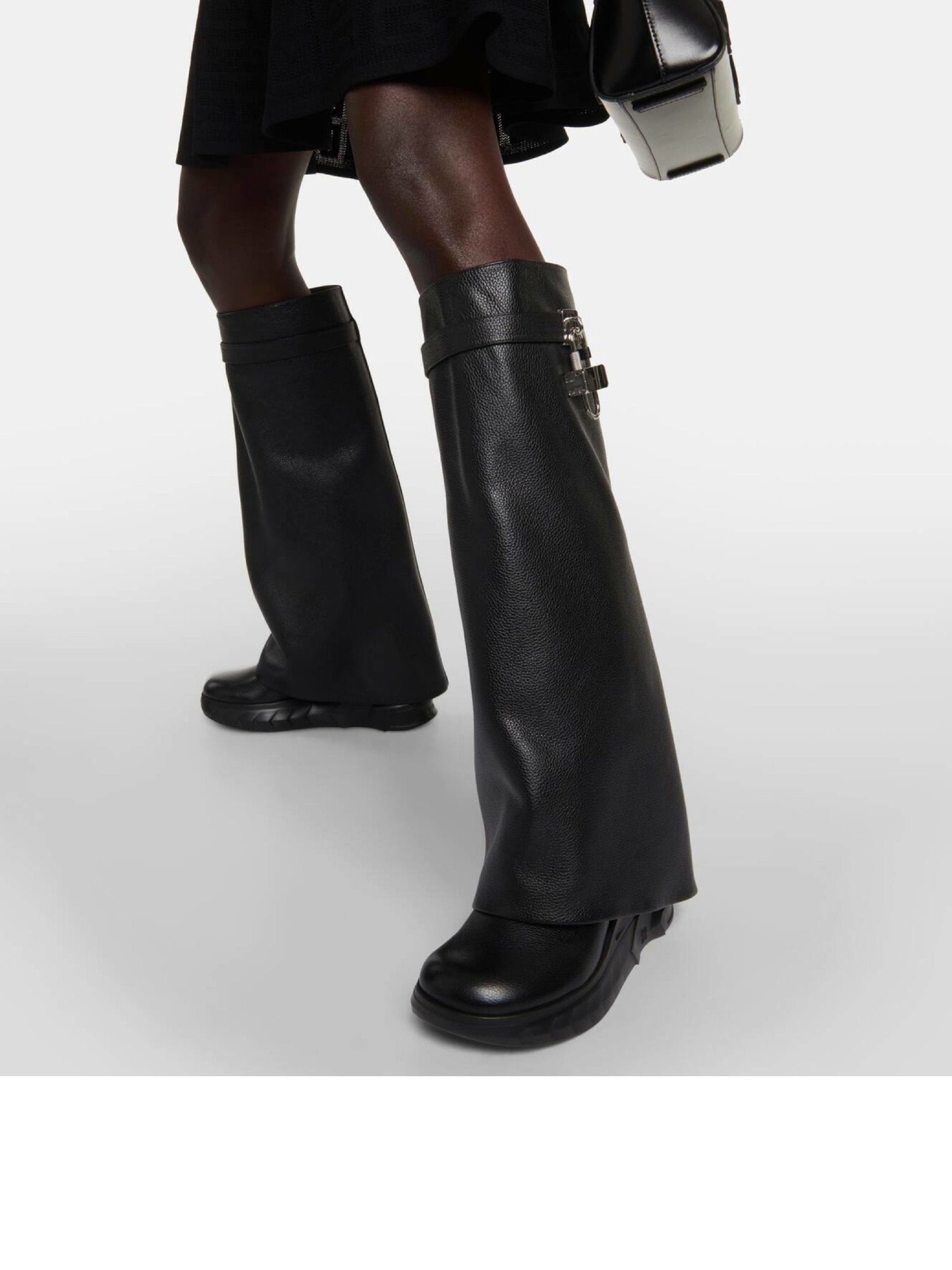 SHARK LOCK HIGH BOOTS BIKER LOW WEDGE